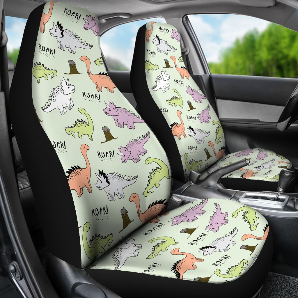 Dino Roar Dinosaur Pattern Print Universal Fit Car Seat Cover-grizzshop