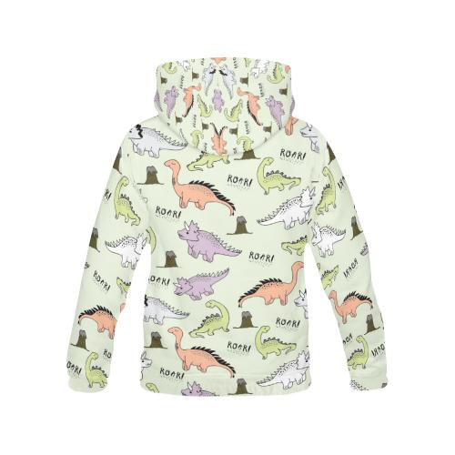 Dino Roar Dinosaur Pattern Print Women Pullover Hoodie-grizzshop