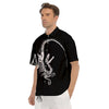 Dinosaur Fossil White And Black Print Men's Short Sleeve Shirts-grizzshop