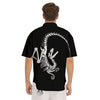 Dinosaur Fossil White And Black Print Men's Short Sleeve Shirts-grizzshop