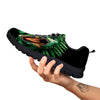 Dinosaur T Rex And Jurassic Plants Print Black Sneaker-grizzshop