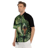 Dinosaur T Rex And Jurassic Plants Print Men's Short Sleeve Shirts-grizzshop