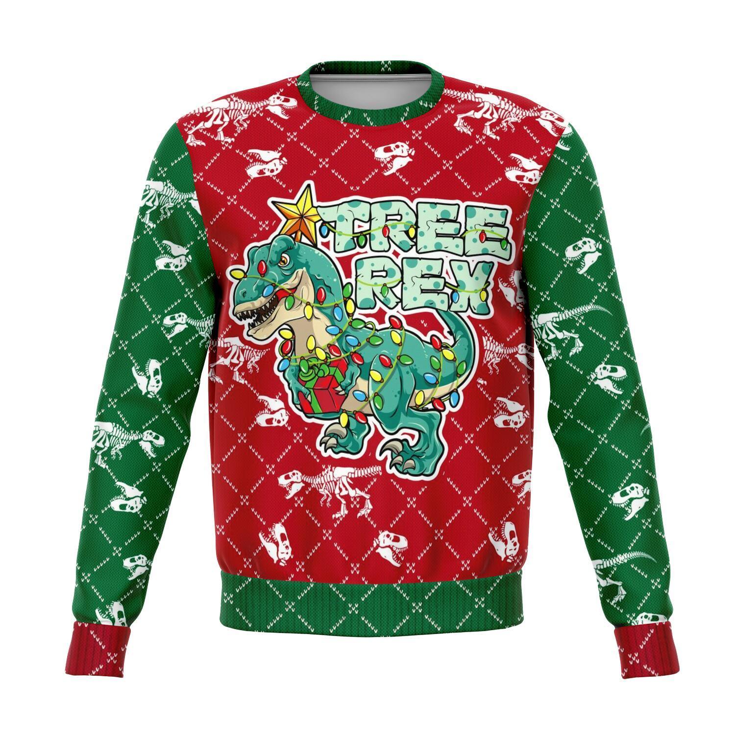 Dinosaur T-rex Christmas Ugly Sweater-grizzshop