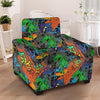 Dinosaur T-rex Graffiti Print Armchair Cover-grizzshop