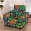 Dinosaur T-rex Graffiti Print Armchair Cover-grizzshop