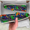 Dinosaur T-rex Graffiti Print Canvas Shoes-grizzshop