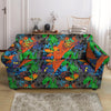 Dinosaur T-rex Graffiti Print Loveseat Cover-grizzshop