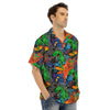 Dinosaur T-rex Graffiti Print Men’s Hawaiian Shirt-grizzshop