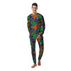 Dinosaur T-rex Graffiti Print Men's Pajamas-grizzshop