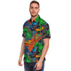 Dinosaur T-rex Graffiti Print Men's Short Sleeve Shirt-grizzshop