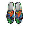 Dinosaur T-rex Graffiti Print Men's Slip On Sneakers-grizzshop