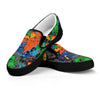 Dinosaur T-rex Graffiti Print Men's Slip On Sneakers-grizzshop