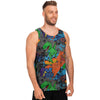 Dinosaur T-rex Graffiti Print Men's Tank Tops-grizzshop