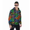 Dinosaur T-rex Graffiti Print Men's Zip Up Hoodie-grizzshop