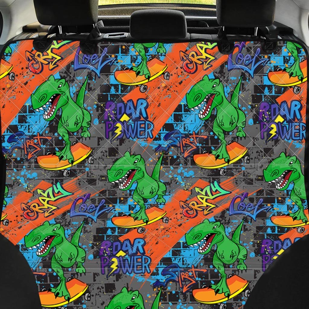 Dinosaur T-rex Graffiti Print Pet Car Seat Cover-grizzshop