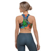 Dinosaur T-rex Graffiti Print Sports Bra-grizzshop