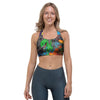 Dinosaur T-rex Graffiti Print Sports Bra-grizzshop