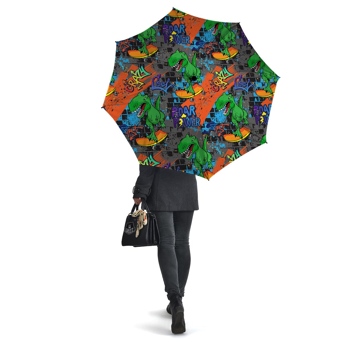 Dinosaur T-rex Graffiti Print Umbrella-grizzshop