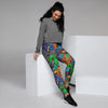 Dinosaur T-rex Graffiti Print Women's Joggers-grizzshop