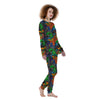 Dinosaur T-rex Graffiti Print Women's Pajamas-grizzshop