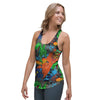 Dinosaur T-rex Graffiti Print Women's Racerback Tank Top-grizzshop