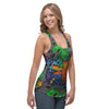 Dinosaur T-rex Graffiti Print Women's Racerback Tank Top-grizzshop