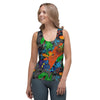 Dinosaur T-rex Graffiti Print Women's Tank Top-grizzshop