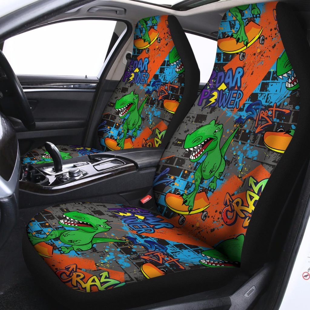 Dinosaur T-rex Graffiti Printt Car Seat Covers-grizzshop