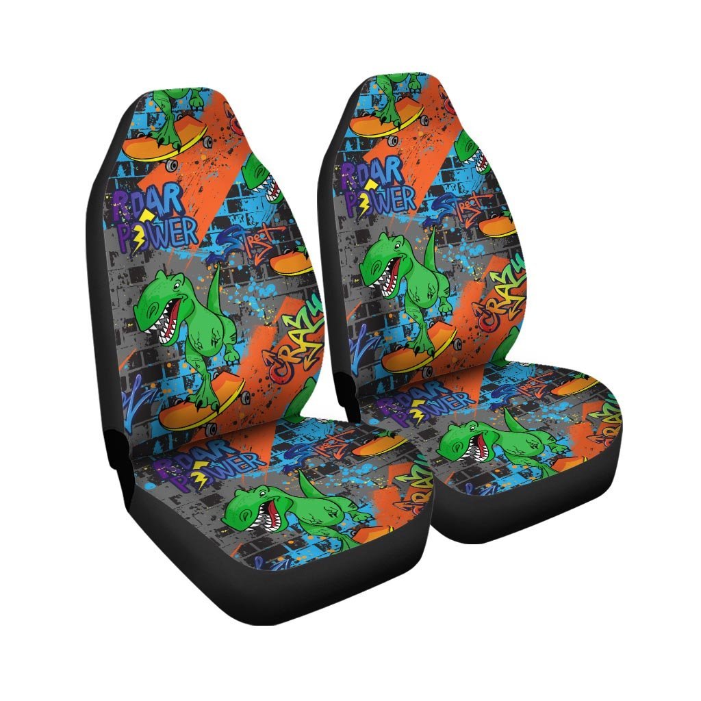 Dinosaur T-rex Graffiti Printt Car Seat Covers-grizzshop