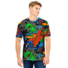 Dinosaur T-rex Graffiti Printt Men T Shirt-grizzshop