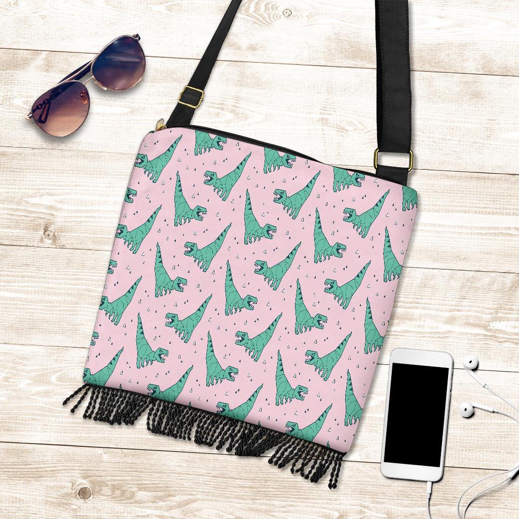 Dinosaur T rex Pattern Print Crossbody Bags-grizzshop