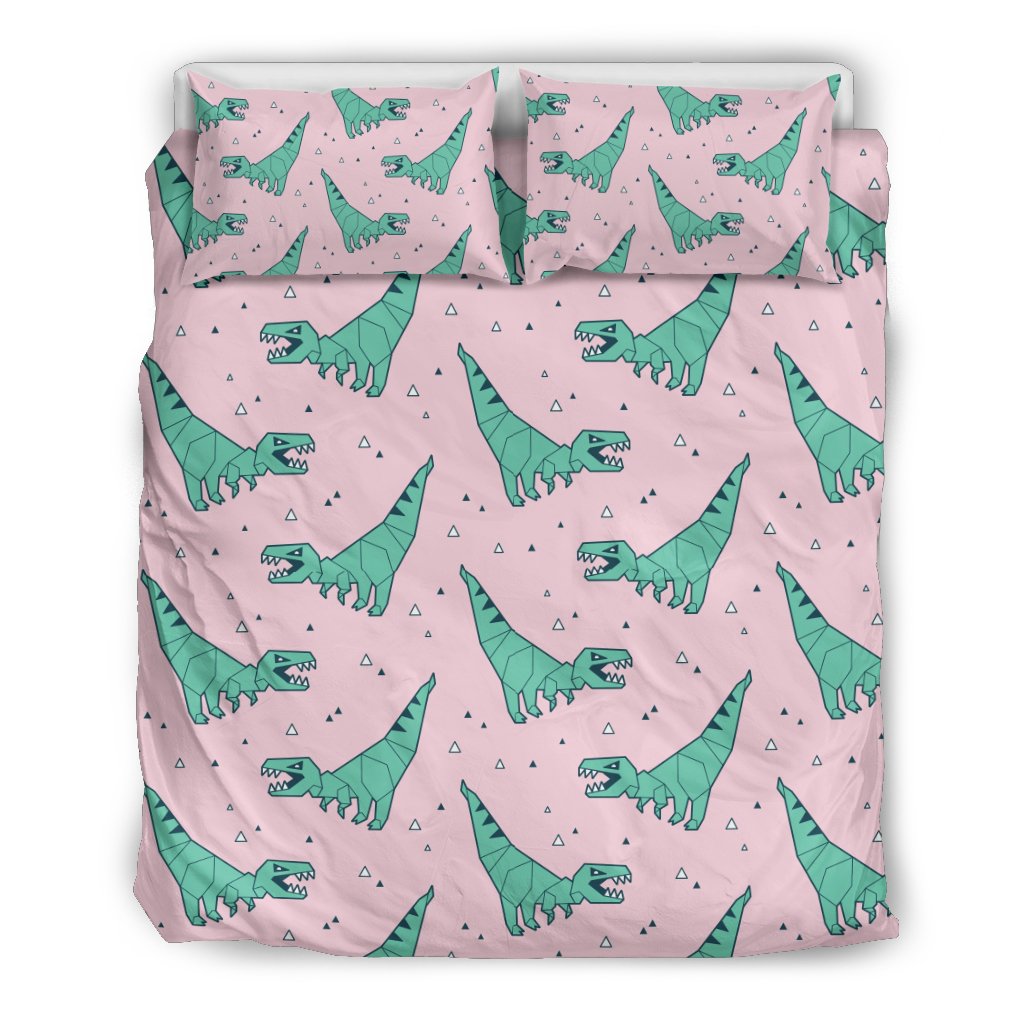 Dinosaur T rex Pattern Print Duvet Cover Bedding Set-grizzshop