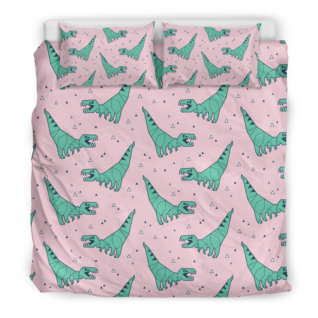 Dinosaur T rex Pattern Print Duvet Cover Bedding Set-grizzshop