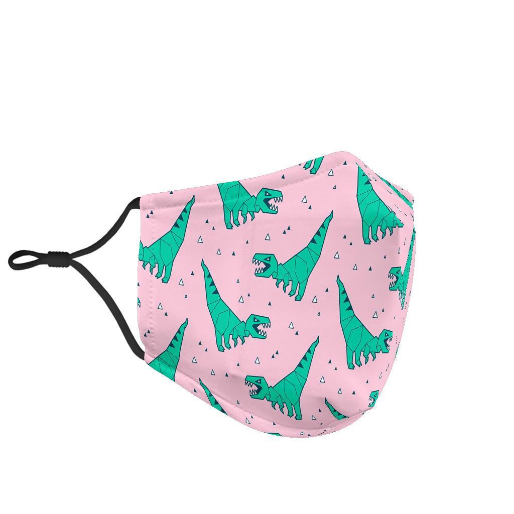 Dinosaur T rex Pattern Print Face Mask-grizzshop