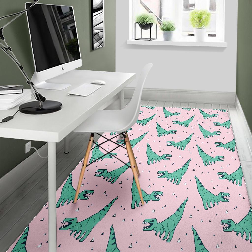 Dinosaur T rex Pattern Print Floor Mat-grizzshop