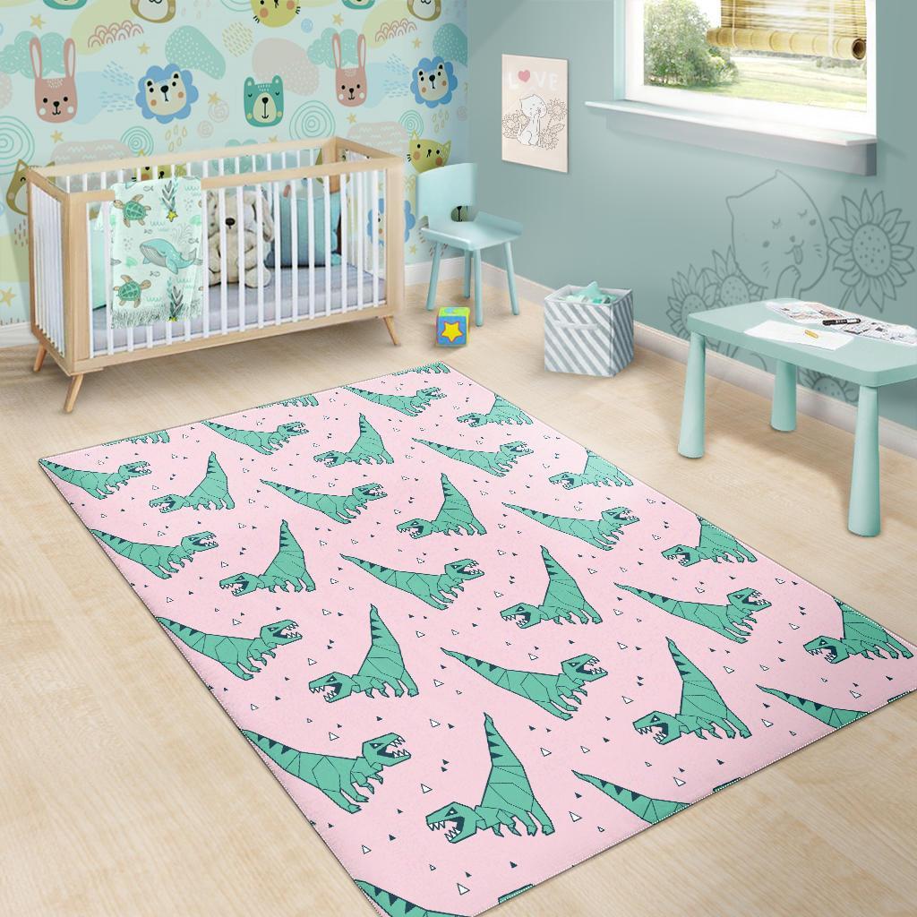 Dinosaur T rex Pattern Print Floor Mat-grizzshop