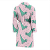 Dinosaur T rex Pattern Print Men Long Robe-grizzshop