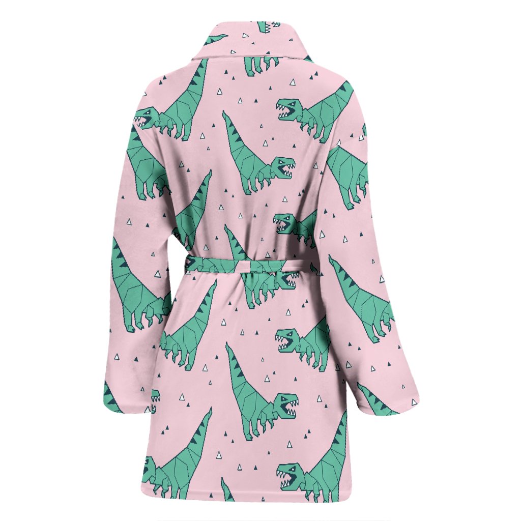 Dinosaur T rex Pattern Print Women Long Robe-grizzshop