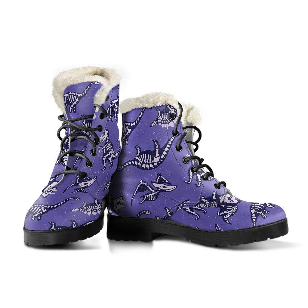 Dinosaur T rex Print Pattern Comfy Winter Boots-grizzshop