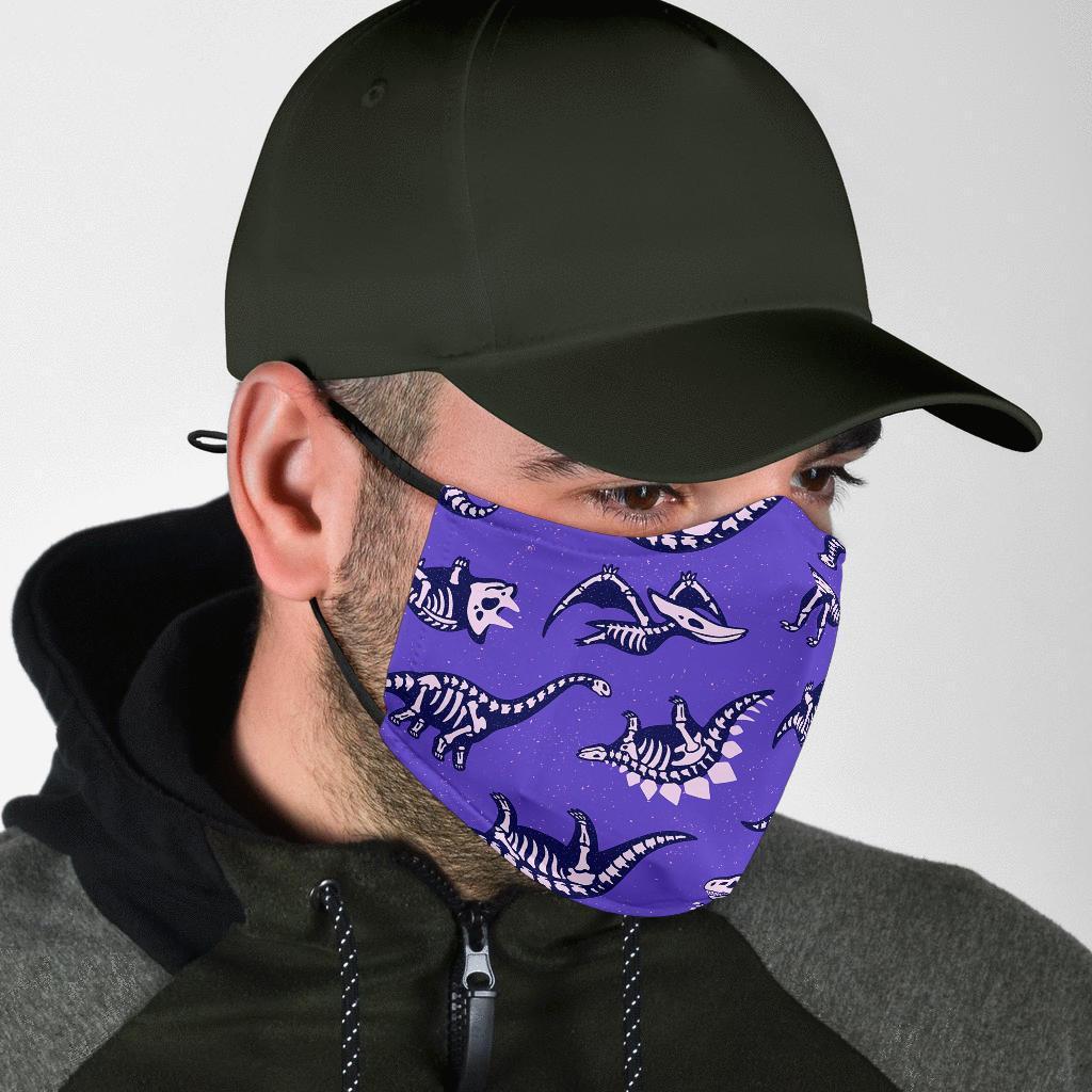 Dinosaur T rex Print Pattern Face Mask-grizzshop