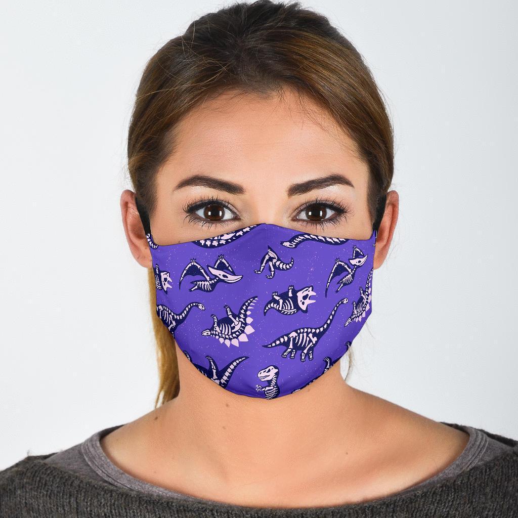 Dinosaur T rex Print Pattern Face Mask-grizzshop