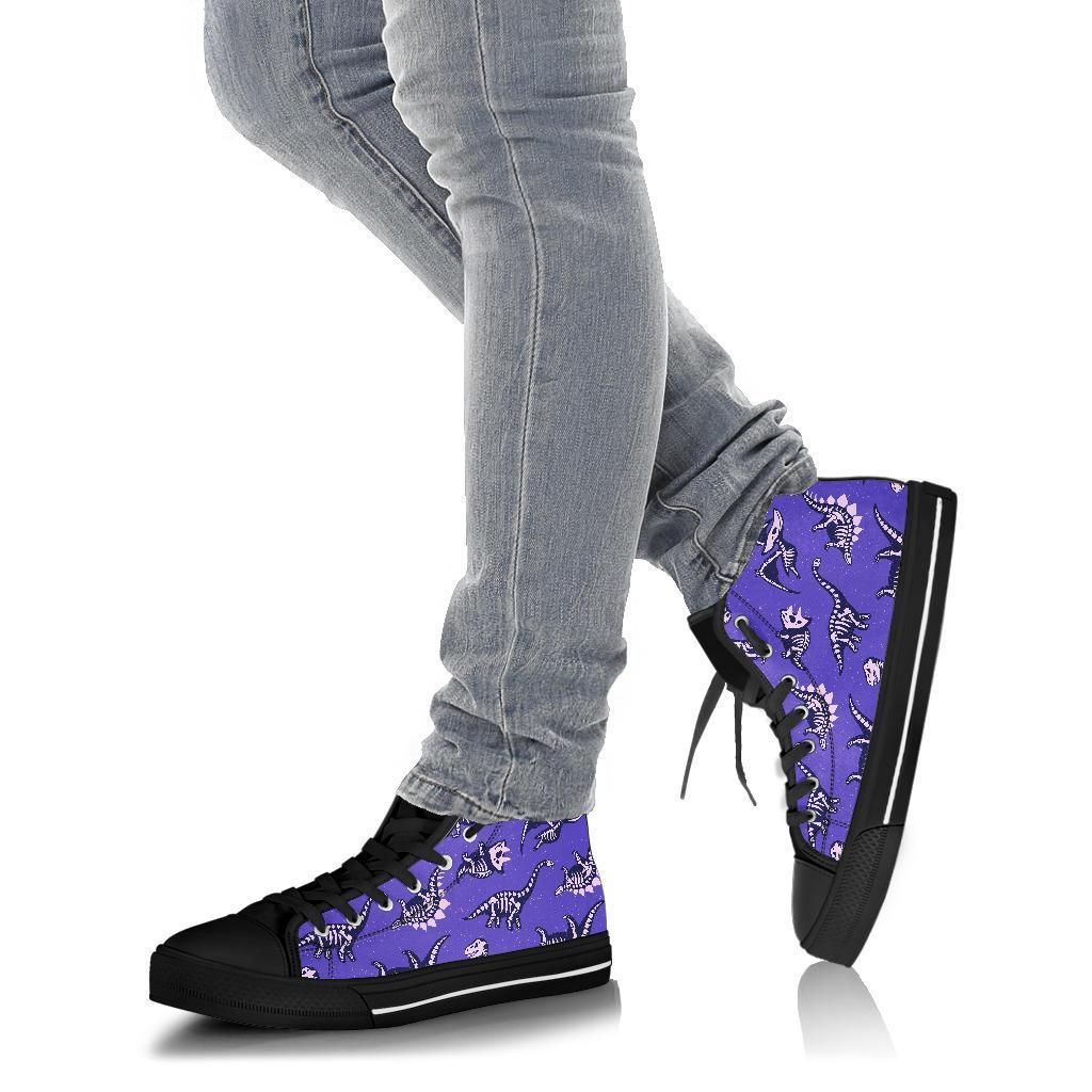 Dinosaur T rex Print Pattern Men Women's High Top Shoes-grizzshop