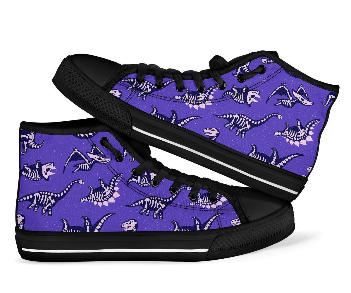 Dinosaur T rex Print Pattern Men Women's High Top Shoes-grizzshop