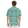 Dinosaur Xmas Print Pattern Men's Short Sleeve Shirts-grizzshop