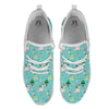 Dinosaur Xmas Print Pattern White Athletic Shoes-grizzshop