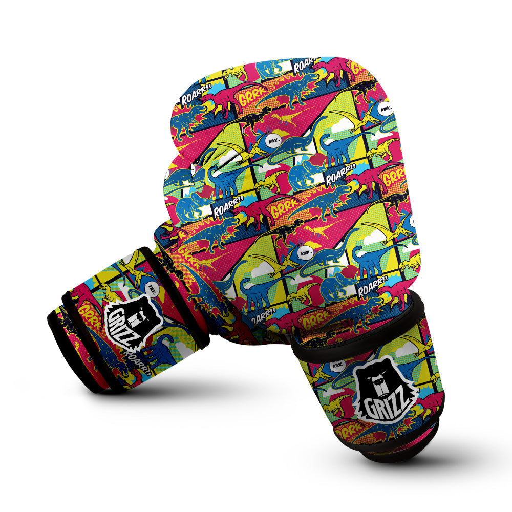 Dinosaurs Comic Print Pattern Boxing Gloves-grizzshop