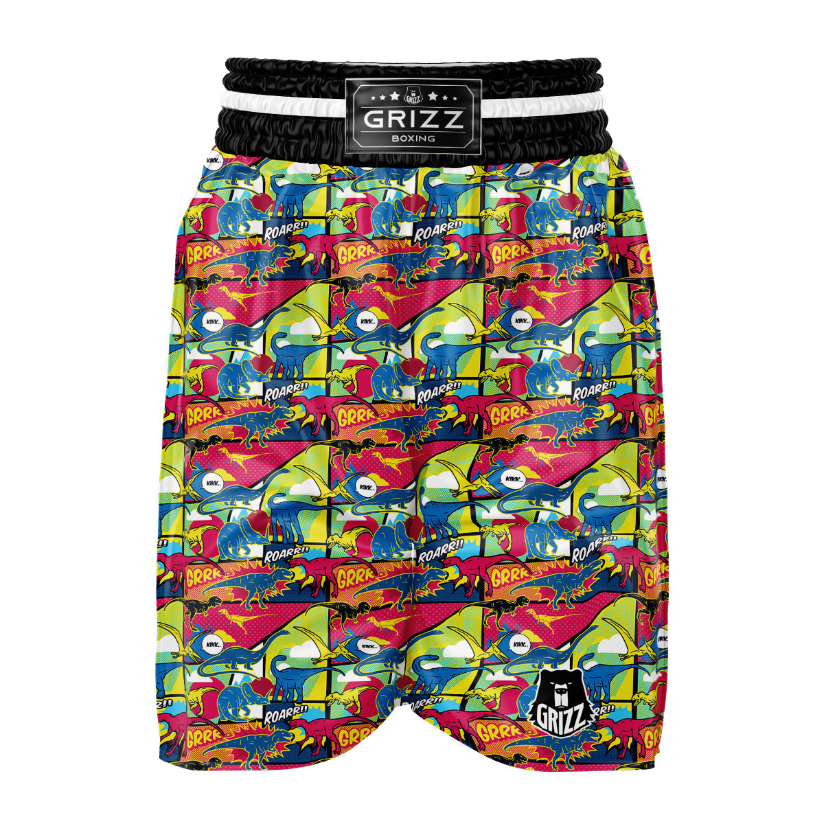 Dinosaurs Comic Print Pattern Boxing Shorts-grizzshop