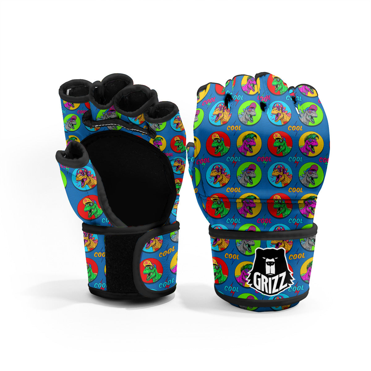 Dinosaurs Pop Art Print Pattern MMA Gloves-grizzshop