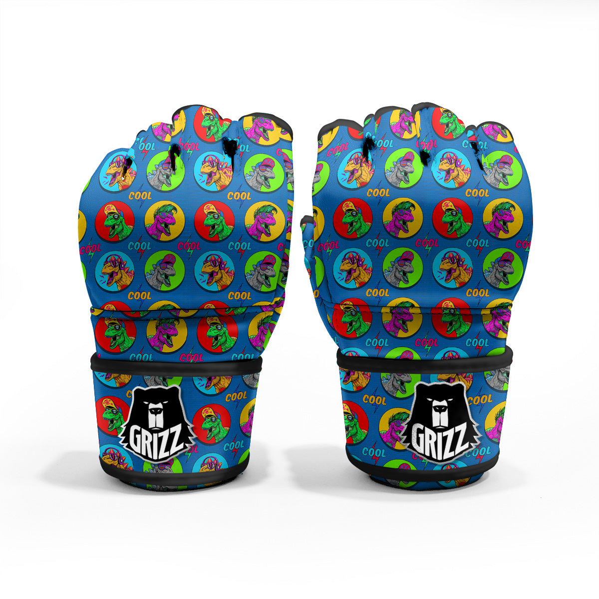Dinosaurs Pop Art Print Pattern MMA Gloves-grizzshop