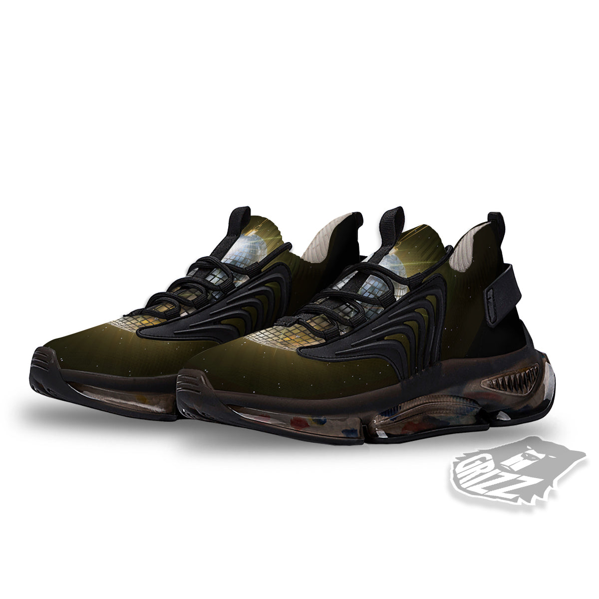 Disco Ball In Night Party Print Black Gym Shoes-grizzshop